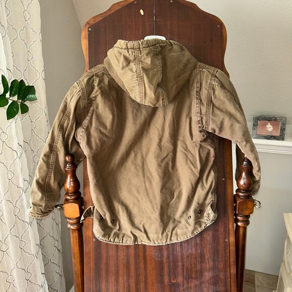 C. E. Schmidt brown Hooded Insulated Sherpa Jacket boys small 6-8 - Picture 8 of 8